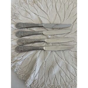 Cambridge Silver Rooster stainless steel dinner knives Set 4 Farmhouse Charm